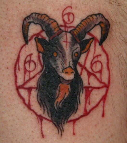 Simple Satan Goat Tattoo