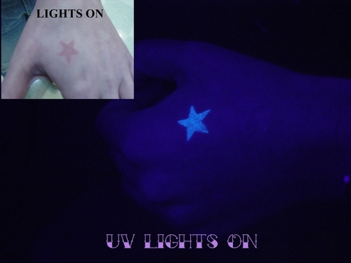 Simple Star UV Tattoo On Hand