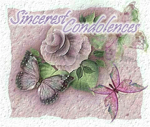 Sincerest Condolences Butterflies Glitter