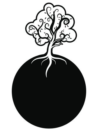 Small Black And White Tree Of Life Tattoo Design