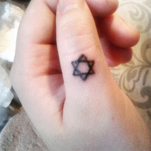 Smallest Star Of David Finger Tattoo