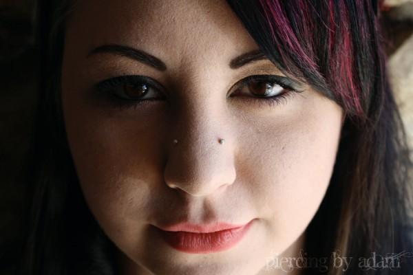 Smiling Girl With High Nostril Piercing