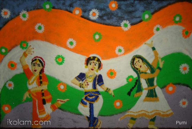 Special Rangoli Design For Independence Day Of India