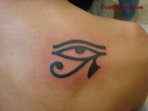 Spiritual Egyptian Eye Tattoo On Right Back Shoulder