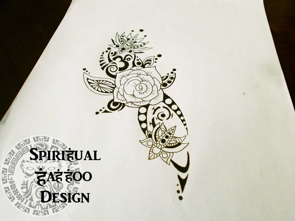 Spiritual Flowers Tattoo Design