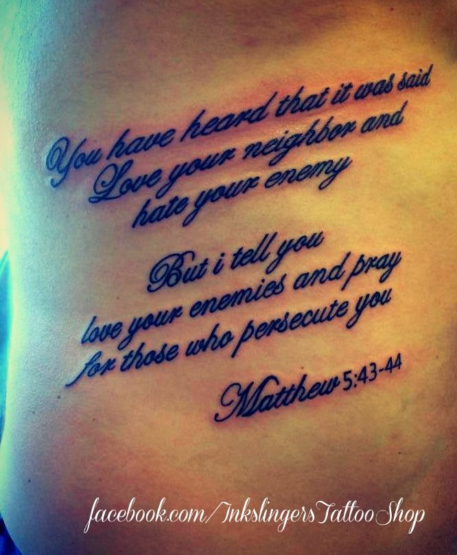 Spiritual Quote From Bible Tattoo