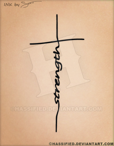 Strength Cross Tattoo Design By Hassified