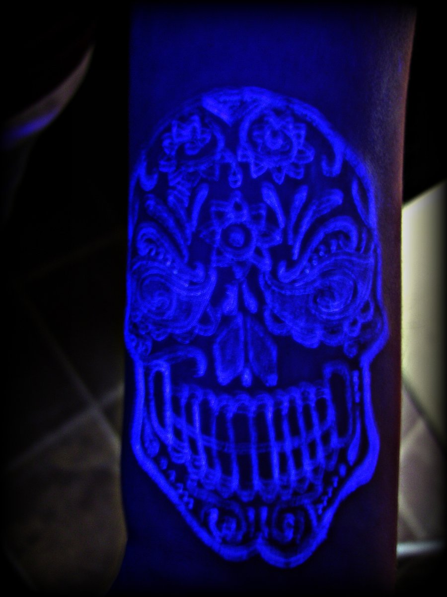 Sugar Skull UV Tattoo By SicklyGoregous