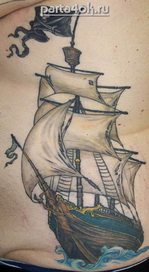 Terrific Pirate Ship Tattoo