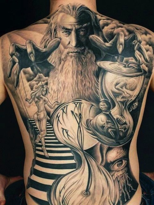The Lords Of The Rings Inspired Escher Tattoo On Full Back