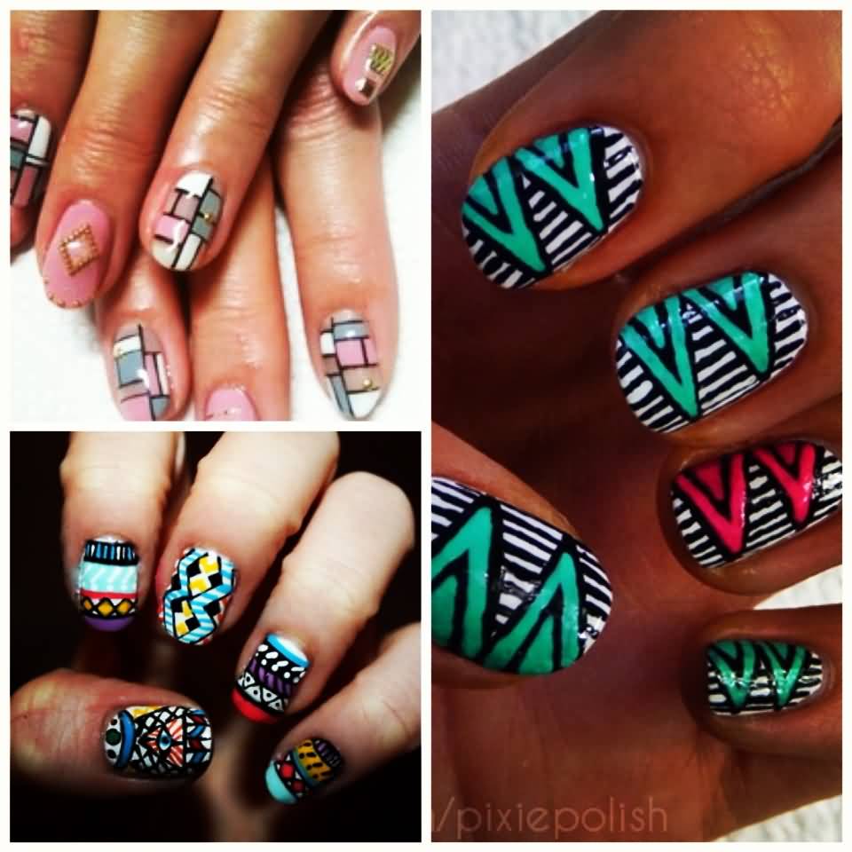 Three Amazing Geometric Nail Art Designs