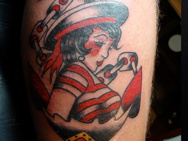 Traditional Pirate Girl Tattoo