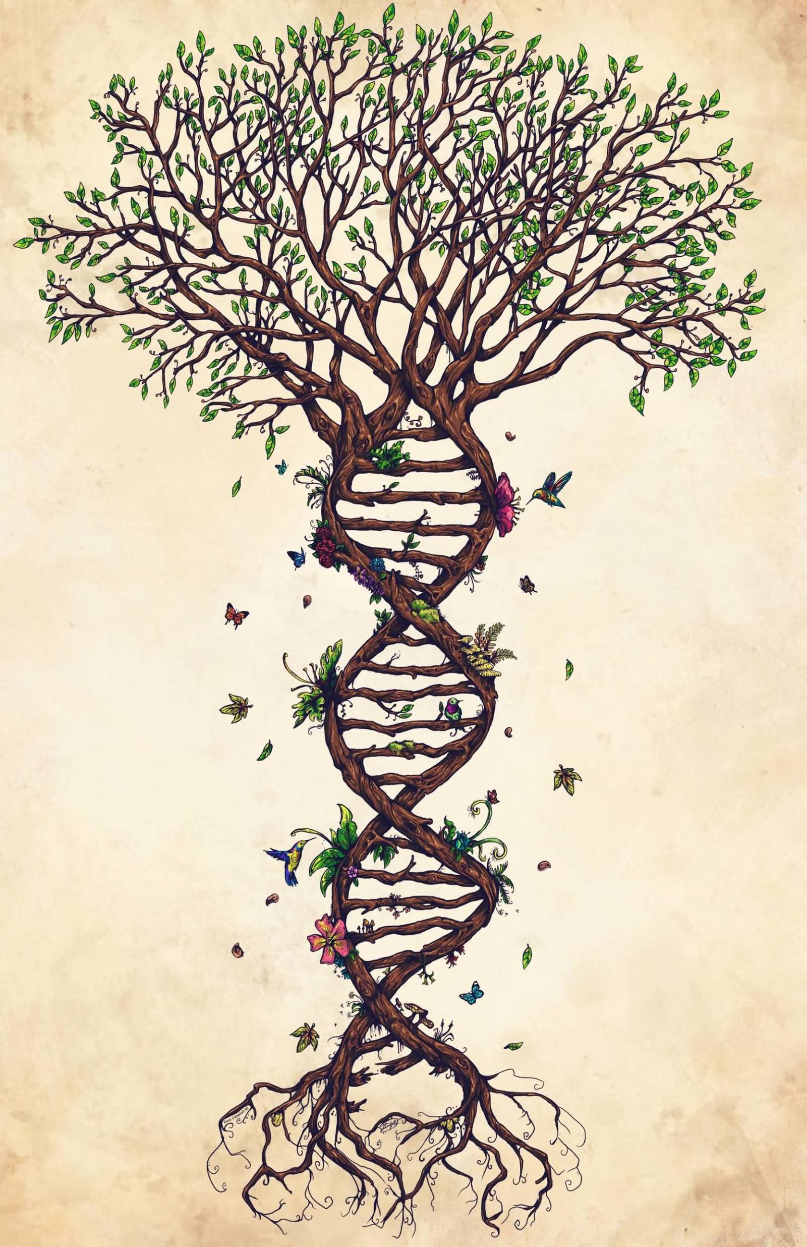 Tree Of Life DNA Tattoo Design
