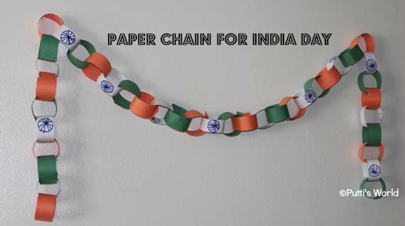Tri Color Paper Chain For Independence Day Of India Decoration Idea