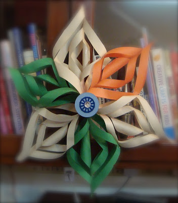 Tri Color Paper Flower Decoration Idea For Independence Day