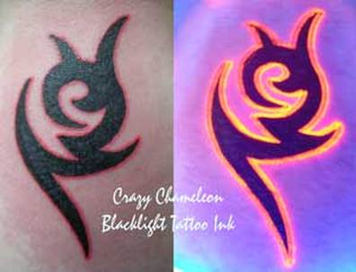 Tribal Normal And Black Light UV Tattoo
