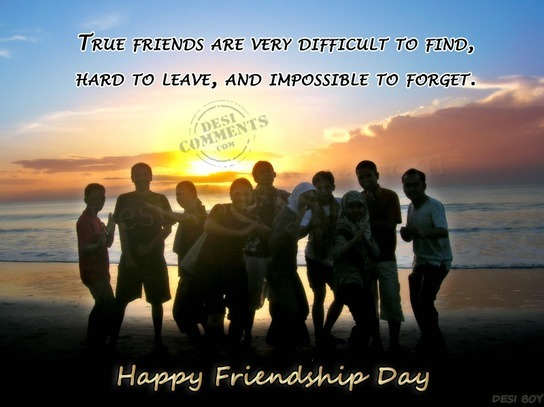 True Friends Are Very Difficult To Find, Hard To Leave, And Impossible To Forget Happy Friendship Day