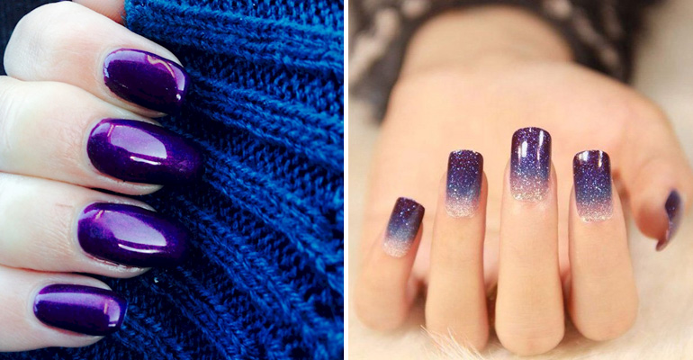 Two Beautiful Purple Nail Art Design Ideas