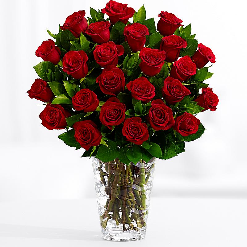Two Dozen Long Stemmed Red Rose Flowers