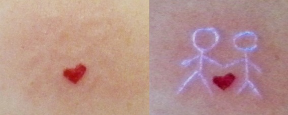 Two Sign With Heart UV Tattoo By Pushygirltorella