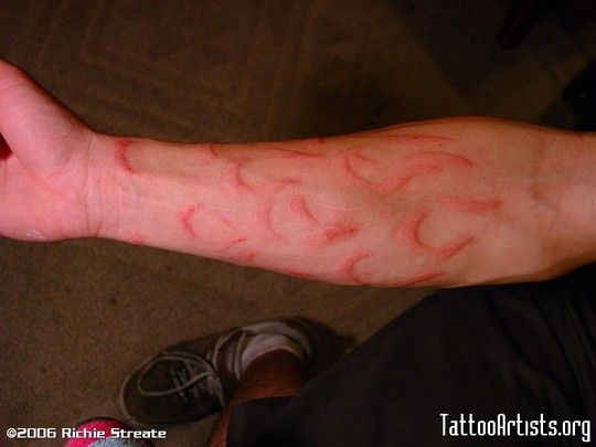 UV Tattoo In Daylight On Forearm