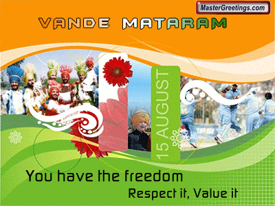 Vande Matram You Have The Freedom Respect It, Value It Happy Independence Day Glitter