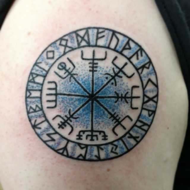 Viking Pagan Tattoo On Left Shoulder