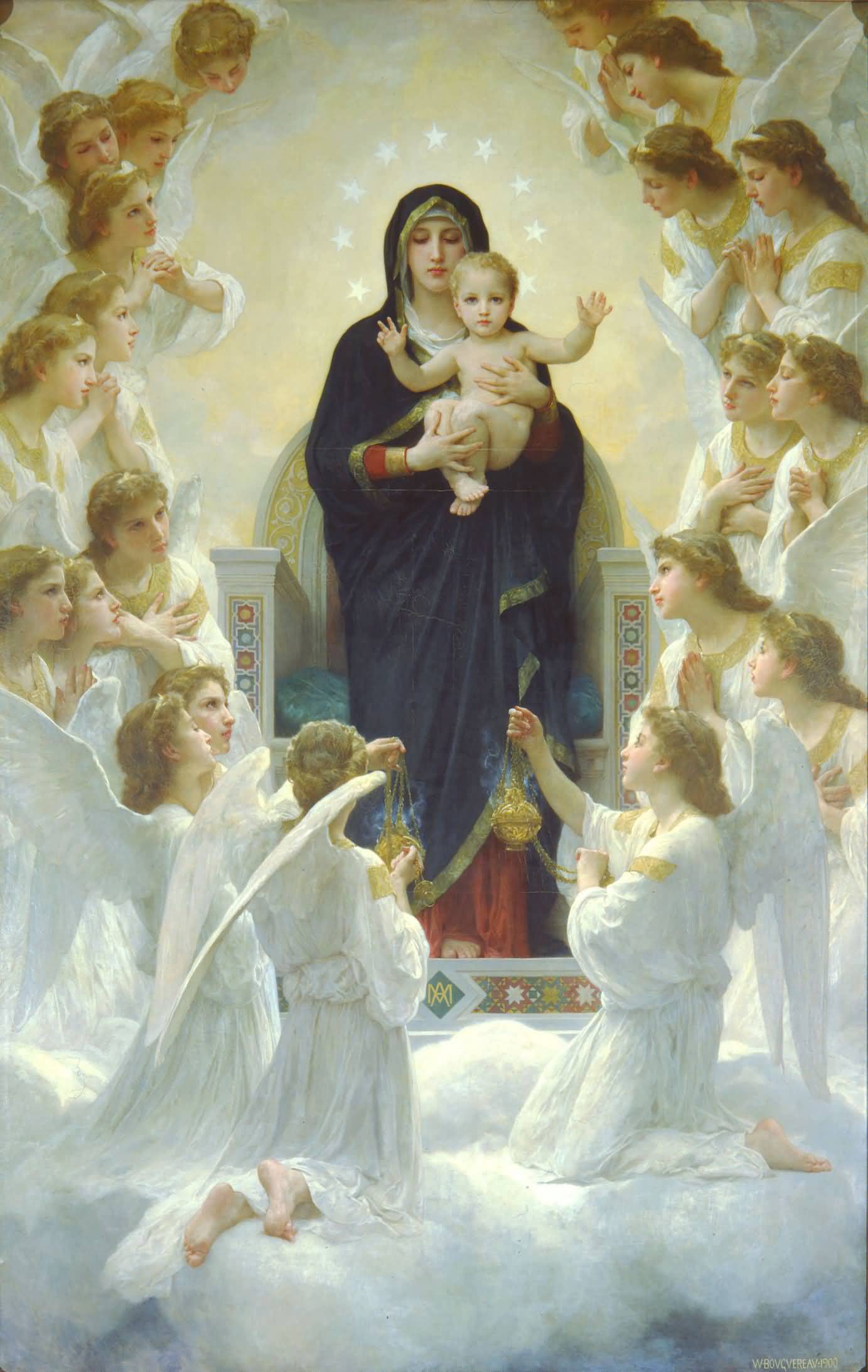 Virgin Mary With Angels During The Feast Of Assumption Of Our Lady