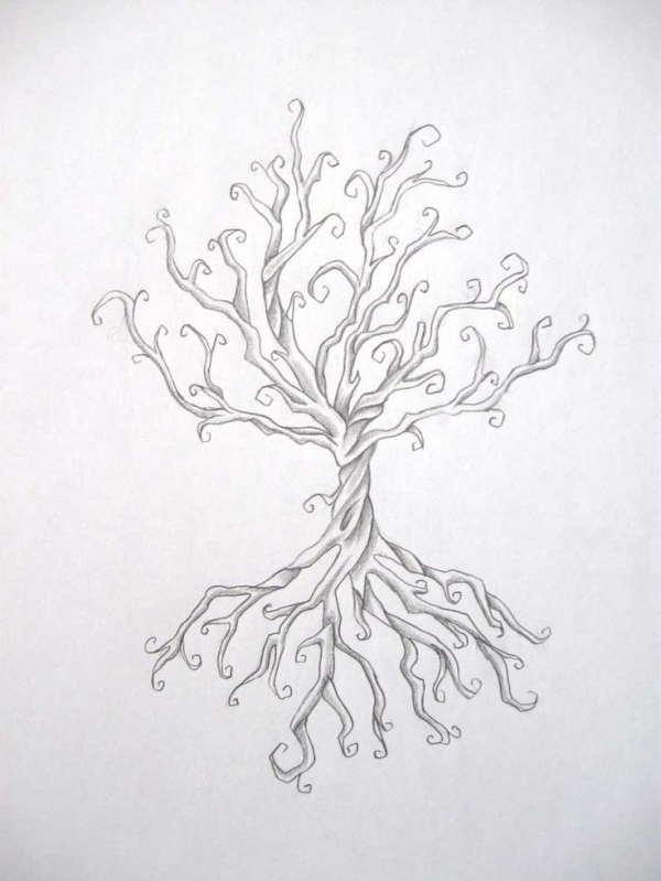 White Tree Of Life Tattoo Design By DanielleHope