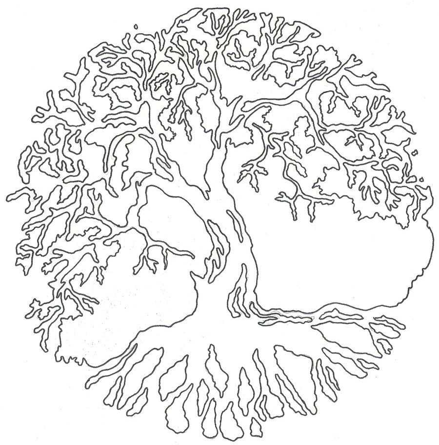 White Tree Of Life Tattoo Design For Chest