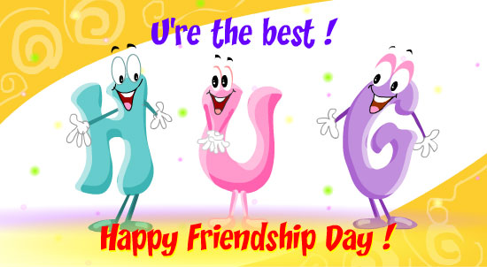 You Are The Best Happy Friendship Day Hug Animated Text Picture