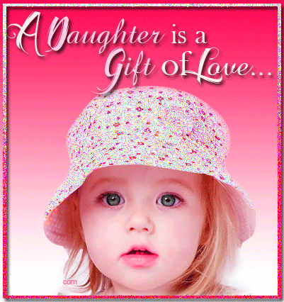 A Daughter Is A Gift Of Love  Cute Girl Glitter
