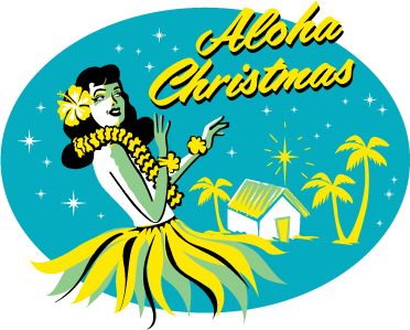 Aloha Christmas Girl Clipart