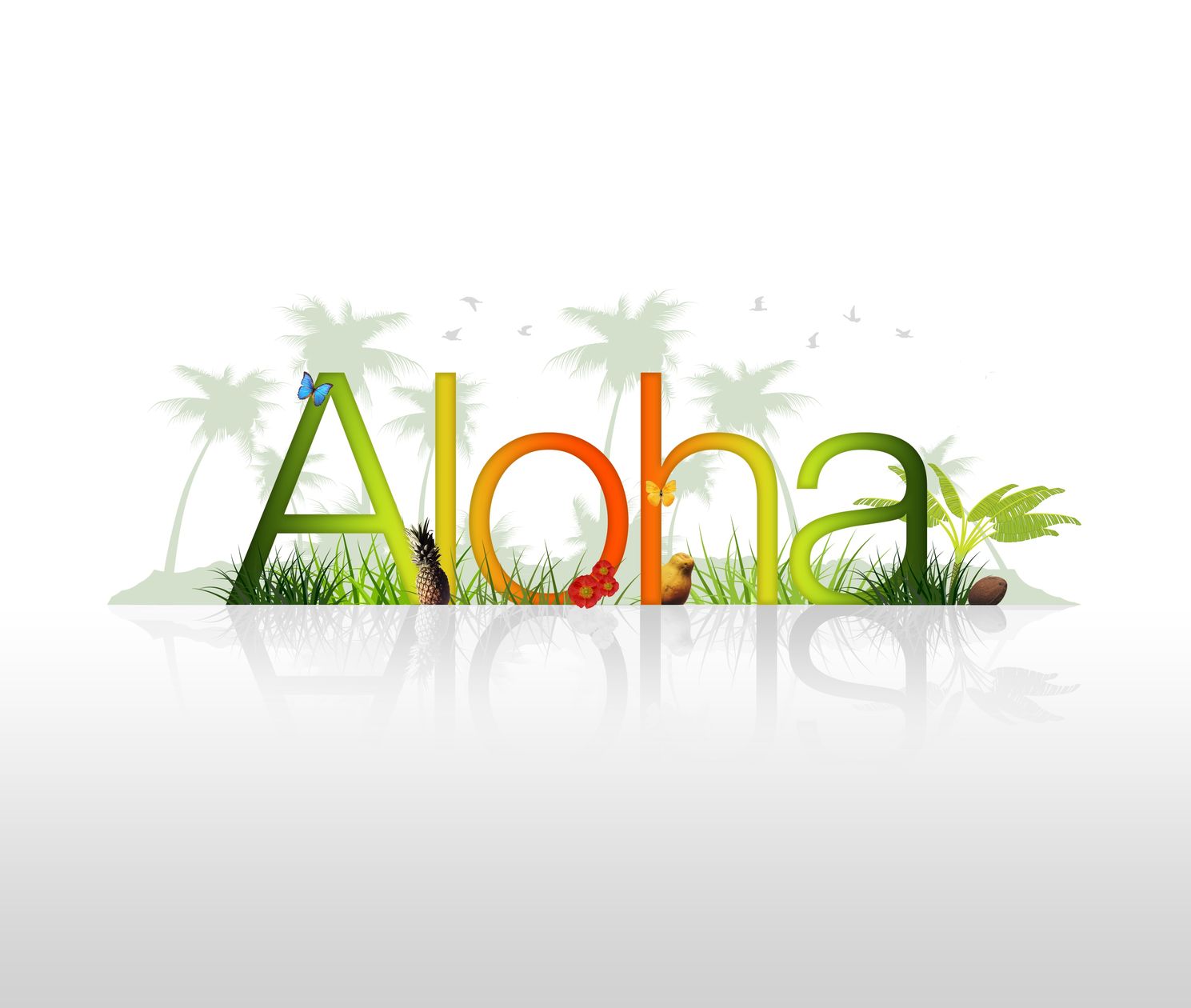 Aloha Colorful Text Image