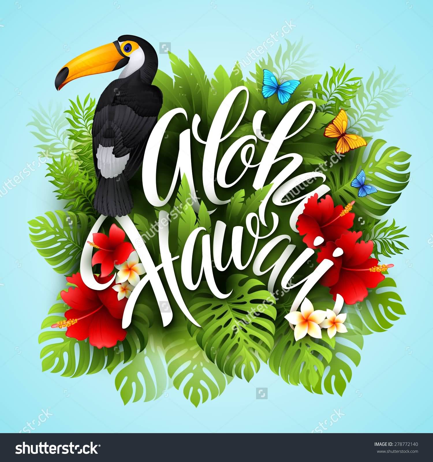 Aloha Hawaii Birds And Flowers Picture