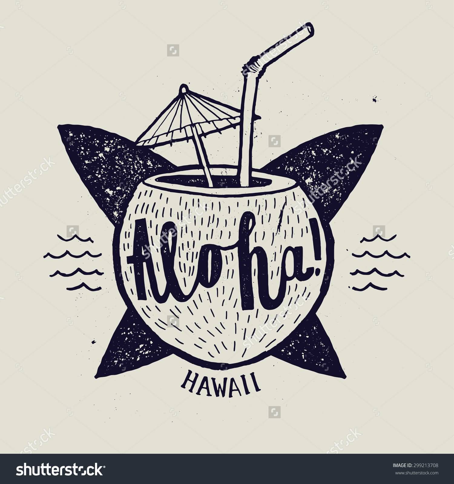 Aloha Hawaii Coconut Clipart