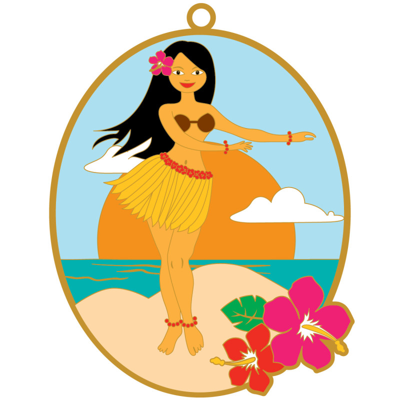 Aloha Hawaiian Girl Clipart