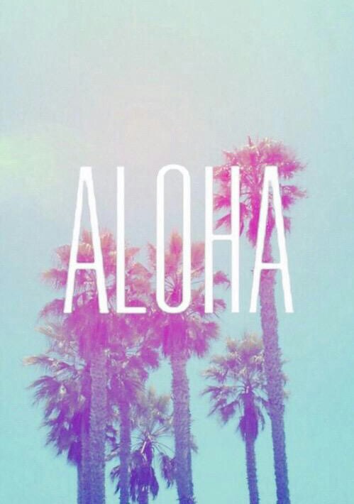 Aloha Text With Palm Trees In Background
