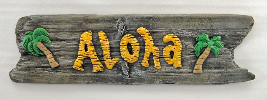 Aloha Trees Logo On Wooden Piece
