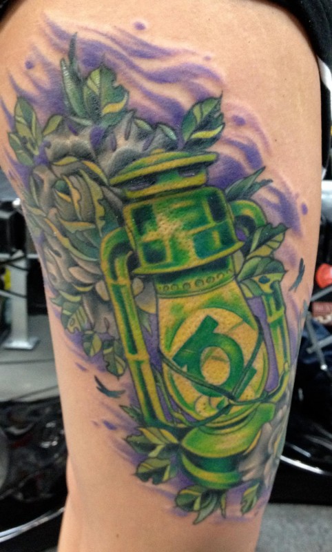 Attractive Green Lantern Traditional Tattoo