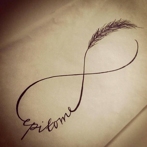 Awesome Infinity Feather Symbol Tattoo Design