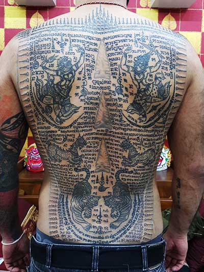 Awesome Thai Tattoo On Full Back For Men