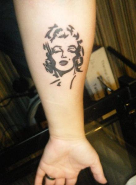 Awful Marilyn Monroe Tattoo On Forearm