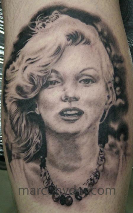 Beautiful Marilyn Monroe Portrait Tattoo