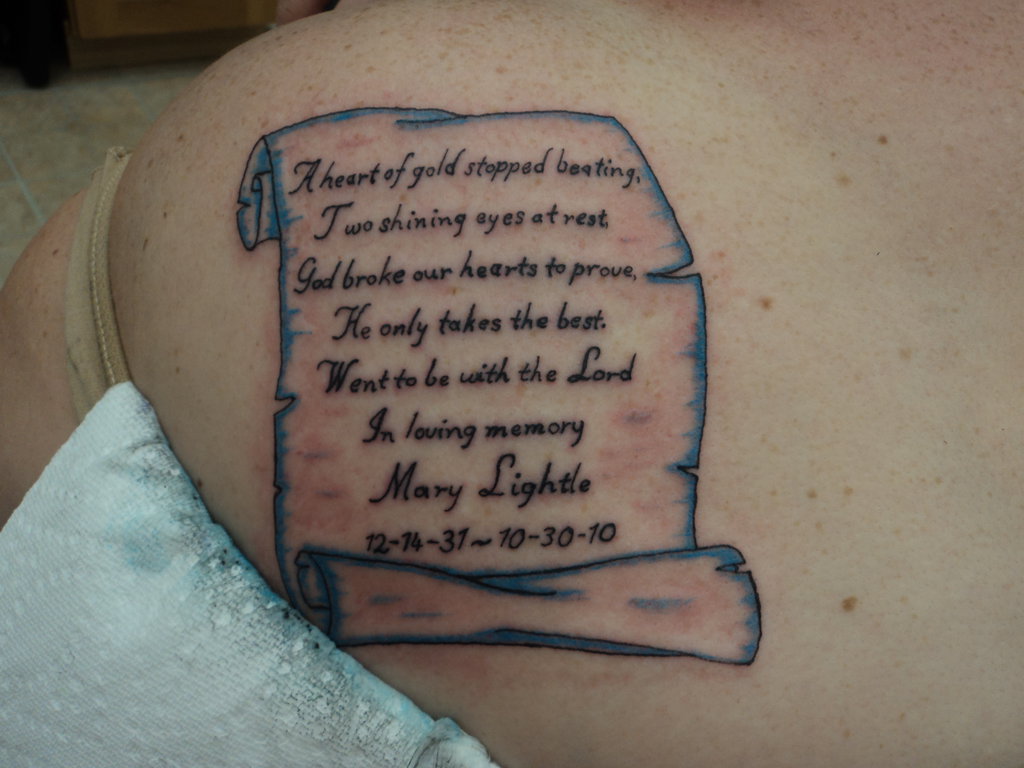 Beautiful Poem Tattoo On Left Shoulder