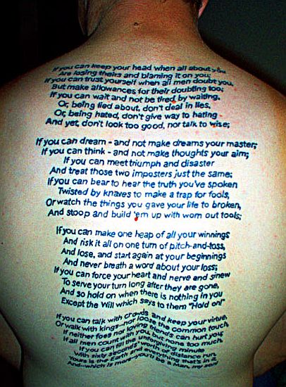 Big Poem Tattoo On Full Back For Men