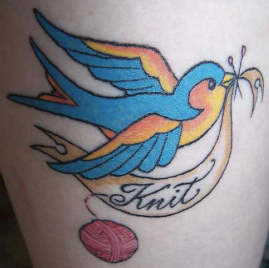 Bird Knitting Tattoo