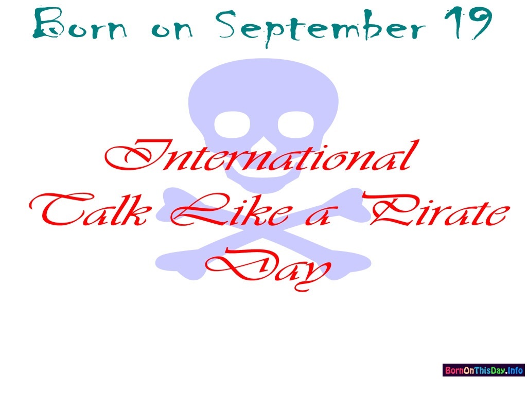 Born On September 19th International Talk Like A Pirate Day Pirate Skull Watermark