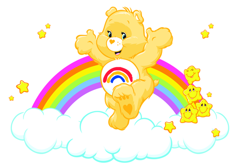 Care Bear On Clouds With Rainbow And Stars