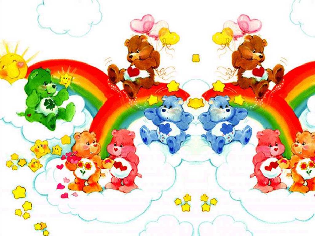 Care Bears Playing On Clouds Cartoon Picture